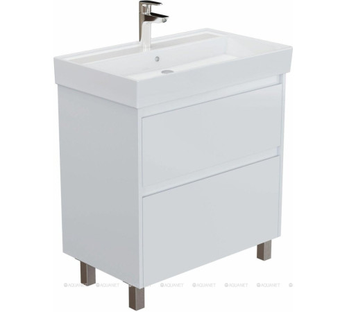 Тумба под раковину Aquanet Nova Lite 2.0 75 напольная белый глянец 00346337