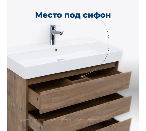 Тумба под раковину Aquanet Nova Lite 60 3 ящика дуб рустикальный 00302471