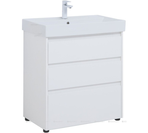 Тумба под раковину Aquanet Nova Lite 75 3 ящика белый глянец 00302472