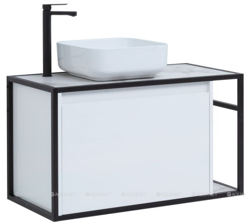 Тумба под раковину Aquanet Nova Lite LOFT 90 L белый глянец 00261652