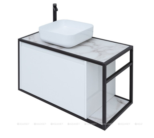 Тумба под раковину Aquanet Nova Lite LOFT 90 L белый глянец 00261652