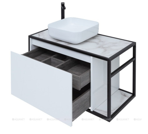 Тумба под раковину Aquanet Nova Lite LOFT 90 L белый глянец 00261652