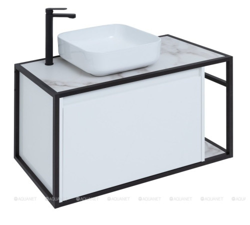 Тумба под раковину Aquanet Nova Lite LOFT 90 L белый глянец 00261652