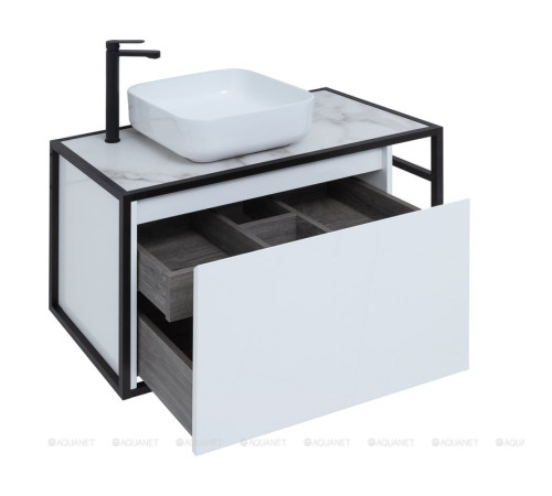 Тумба под раковину Aquanet Nova Lite LOFT 90 L белый глянец 00261652