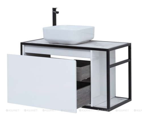 Тумба под раковину Aquanet Nova Lite LOFT 90 L белый глянец 00261652