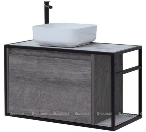 Тумба под раковину Aquanet Nova Lite LOFT 90 L дуб рошелье 00261656