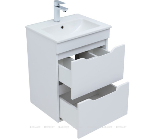 Тумба для ванной Aquanet Практика 50 2 ящика белый матовый 00330455
