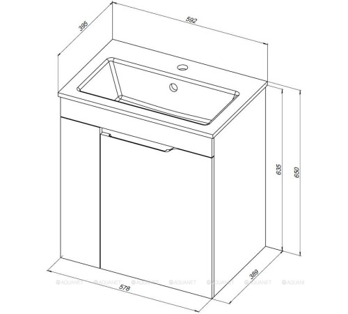 Тумба для ванной Aquanet Практика 60 маренго 00330454
