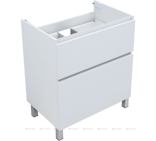 Тумба под раковину Aquanet Вега 70 напольная 2 ящика белый глянец 00344122