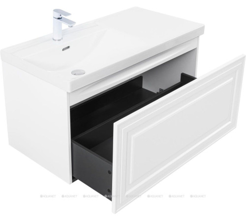 Тумба с раковиной Aquanet Агата 100 R 1 ящик белый сатин 00365932