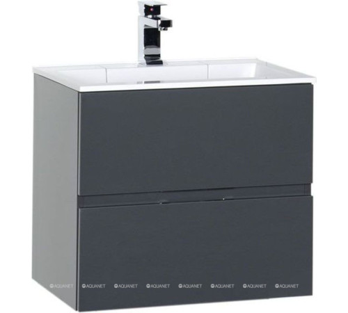 Тумба с раковиной Aquanet Алвита 60 см серый антрацит 00213094