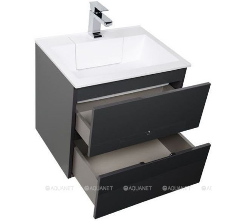 Тумба с раковиной Aquanet Алвита 60 см серый антрацит 00213094
