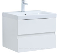 Тумба с раковиной Aquanet Беркли 60 белый глянец 00306357