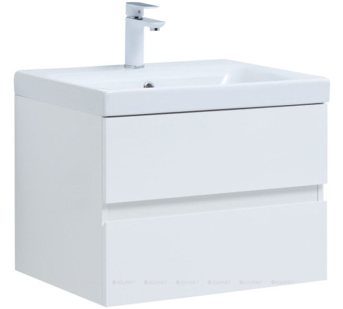 Тумба с раковиной Aquanet Беркли 60 белый глянец 00306357