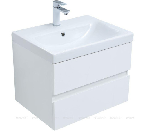 Тумба с раковиной Aquanet Беркли 60 белый глянец 00306357