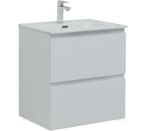 Тумба с раковиной Aquanet Джейн 60 белый матовый раковина Flat 00332546