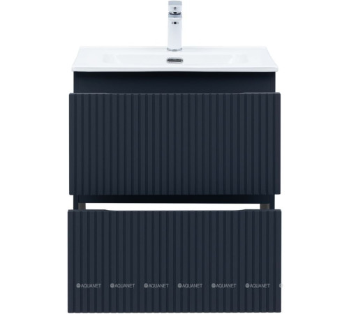 Тумба с раковиной Aquanet Джейн 60 маренго раковина Flat 00332541