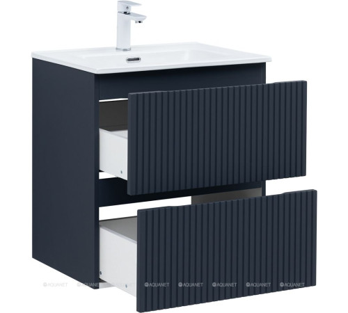 Тумба с раковиной Aquanet Джейн 60 маренго раковина Flat 00332541
