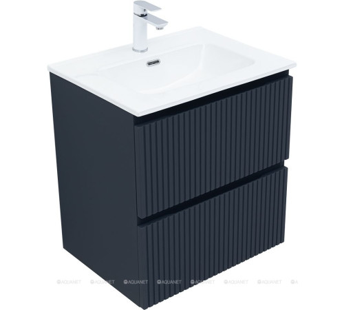 Тумба с раковиной Aquanet Джейн 60 маренго раковина Flat 00332541