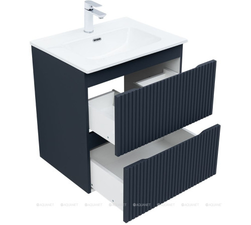 Тумба с раковиной Aquanet Джейн 60 маренго раковина Flat 00332541