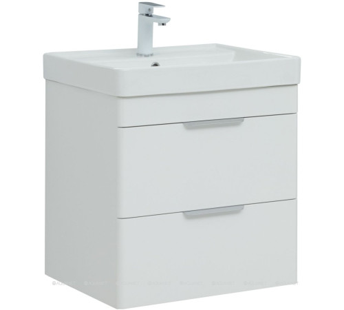 Тумба с раковиной Aquanet Ирис new 120 R подвесная 2 ящика белый глянец 00332259