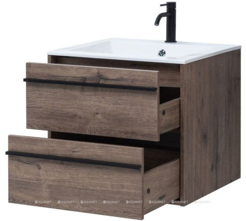 Тумба с раковиной Aquanet Lino 60 Дуб Веллингтон 00271944