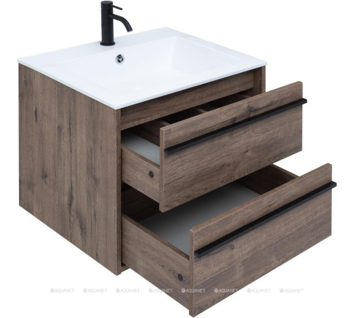 Тумба с раковиной Aquanet Lino 60 Дуб Веллингтон 00271944