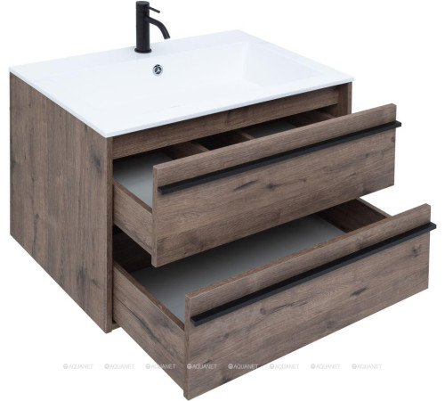 Тумба с раковиной Aquanet Lino 80 Дуб Веллингтон 00271948