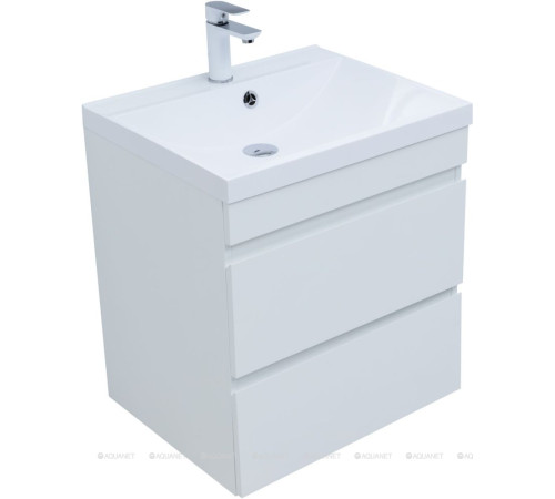 Тумба с раковиной Aquanet Нота New 58 белый глянец 00335870