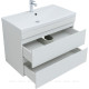 Тумба с раковиной Aquanet Нота New 90 белый глянец 00335872