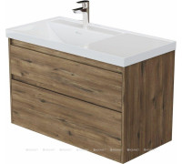 Тумба с раковиной Aquanet Nova Lite 2.0 90 L 2 ящика дуб рустикальный 00365923