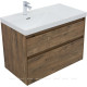 Тумба с раковиной Aquanet Nova Lite 2.0 90 L 2 ящика дуб рустикальный 00365923