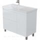 Тумба с раковиной Aquanet Nova Lite 2.0 90 L напольная белый глянец 00365924