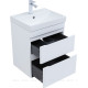 Тумба с раковиной Aquanet Слим 50 подвесная 2 ящика белый сатин 00348175