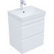 Тумба с раковиной Aquanet Слим 50 подвесная 2 ящика белый сатин 00348175