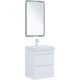 Тумба с раковиной Aquanet Слим 50 подвесная 2 ящика белый сатин 00348175