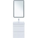 Тумба с раковиной Aquanet Слим 50 подвесная 2 ящика белый сатин 00348175