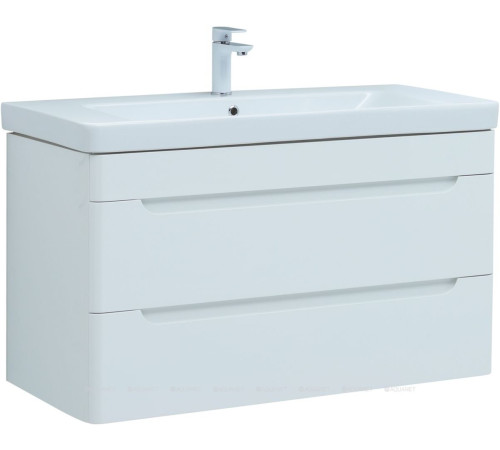 Тумба с раковиной Aquanet София 105 2 ящика белый глянец 00274196