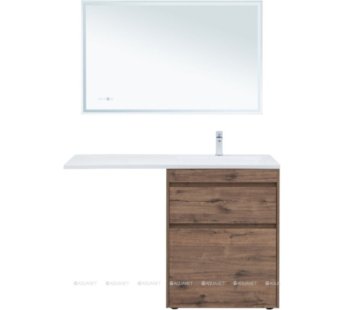 Тумба с раковиной Aquanet Токио 130 R напольная 2 ящика дуб веллингтон 00335590