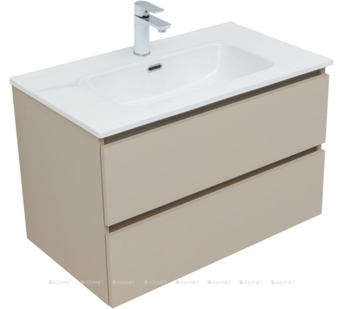 Тумба с раковиной Aquanet Вега 2.0 80 бежевая 2 ящика с раковиной Ирис 00344754