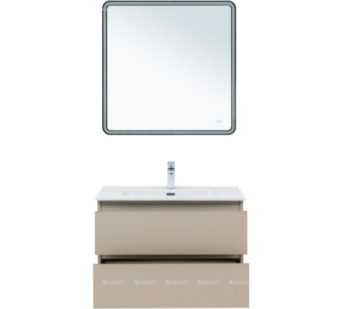 Тумба с раковиной Aquanet Вега 2.0 80 бежевая 2 ящика с раковиной Ирис 00344754