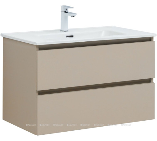 Тумба с раковиной Aquanet Вега 2.0 80 бежевая 2 ящика с раковиной Ирис 00344754