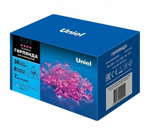 Гирлянда с насадками Uniel Сакура розовая 07933
