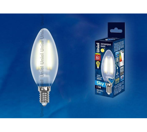 Лампа светодиодная Uniel FR PLS02WH E14 6Вт 3000K UL-00000305