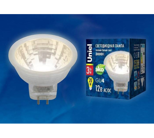 Лампа светодиодная Uniel GLZ21TR GU4 3Вт 3000K UL-00001700