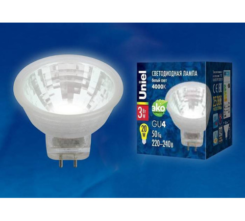 Лампа светодиодная Uniel GLZ21TR GU4 3Вт 3000K UL-00001703