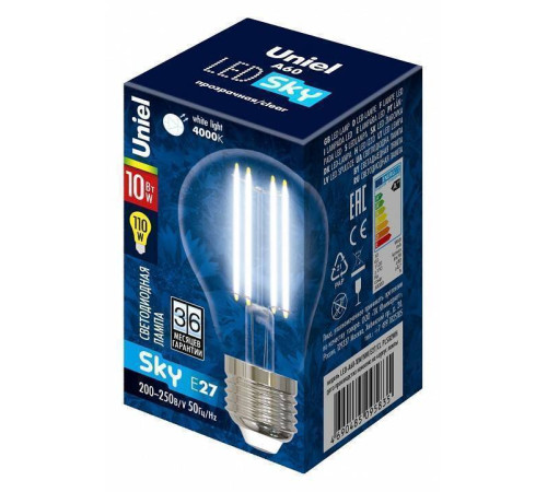 Лампа светодиодная Uniel CL PLS02WH E27 10Вт 4000K UL-00002626