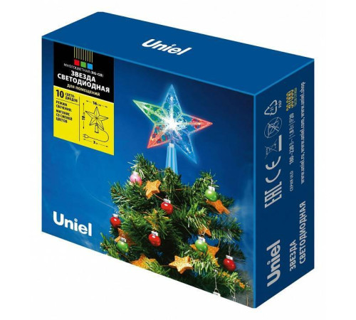 Верхушка на елку Uniel Звезда UL-00005491