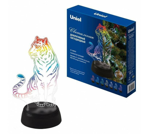Зверь декоративный Uniel ULI-M507 RGB/3AA TIGER/BLACK UL-00008402