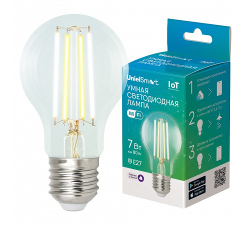 Лампа светодиодная с управлением через Wi-Fi Uniel E27 7Вт 2700 - 6500K UL-00011656
